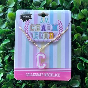 Gold Necklace with Pink 'C' Charm